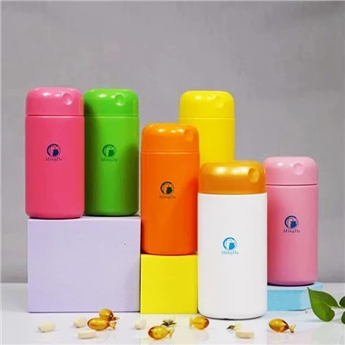 cylindrical plastic bottle