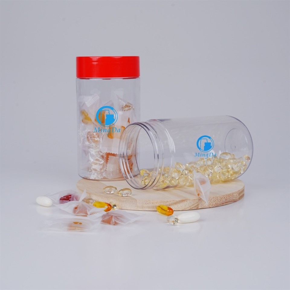 580ml clear PET jars for food storage